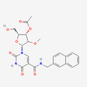 molecular formula C24H25N3O8 B12401385 [(2R,3S,5R)-2-(hydroxymethyl)-4-methoxy-5-[5-(naphthalen-2-ylmethylcarbamoyl)-2,4-dioxopyrimidin-1-yl]oxolan-3-yl] acetate 