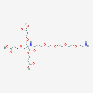 molecular formula C24H44N2O14 B12401402 Amine-PEG4-Amido-tri-(carboxyethoxymethyl)-methane 