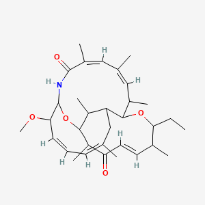molecular formula C33H49NO5 B1240144 (4Z,6Z,13E,21Z,23Z)-11-ethyl-25-methoxy-4,6,8,12,16,18,21-heptamethyl-10,26-dioxa-2-azatricyclo[15.8.1.09,19]hexacosa-4,6,13,21,23-pentaene-3,15-dione CAS No. 157078-49-4