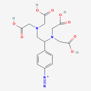 molecular formula C16H19N4O8+ B1240150 Benzenediazonium, 4-(1,2-bis(bis(carboxymethyl)amino)ethyl)- CAS No. 53641-65-9