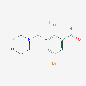molecular formula C12H14BrNO3 B124018 5-Bromo-2-hydroxy-3-(morpholinomethyl)benzaldehyde CAS No. 154198-11-5