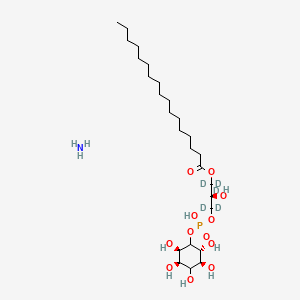 molecular formula C26H54NO12P B12401956 azane;[(2R)-1,1,2,3,3-pentadeuterio-2-hydroxy-3-[hydroxy-[(2R,3R,5S,6R)-2,3,4,5,6-pentahydroxycyclohexyl]oxyphosphoryl]oxypropyl] heptadecanoate 