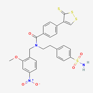 molecular formula C26H23N3O6S4 B12402101 N-[(2-methoxy-4-nitrophenyl)methyl]-N-[2-(4-sulfamoylphenyl)ethyl]-4-(3-sulfanylidenedithiol-4-yl)benzamide 