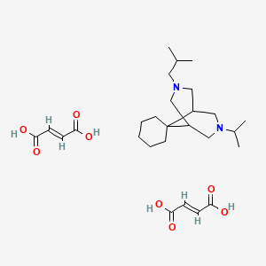 molecular formula C27H44N2O8 B1240217 (E)-But-2-enedioic acid;3-(2-methylpropyl)-7-propan-2-ylspiro[3,7-diazabicyclo[3.3.1]nonane-9,1'-cyclohexane] CAS No. 150501-63-6