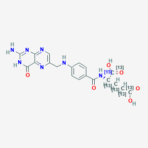 molecular formula C19H19N7O6 B12402172 (2S)-2-[[4-[(2-amino-4-oxo-3H-pteridin-6-yl)methylamino]benzoyl](15N)amino](1,2,3,4,5-13C5)pentanedioic acid 