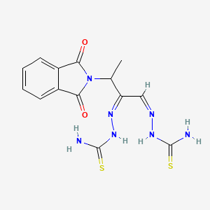 molecular formula C14H15N7O2S2 B1240233 [(Z)-[(1Z)-1-(carbamothioylhydrazinylidene)-3-(1,3-dioxoisoindol-2-yl)butan-2-ylidene]amino]thiourea 