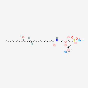 molecular formula C24H41NNa2O9S B1240240 Butanedioic acid, sulfo-, 1-(2-((12-hydroxy-1-oxo-9-octadecenyl)amino)ethyl) ester, disodium salt CAS No. 65277-54-5
