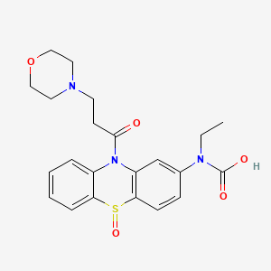 molecular formula C22H25N3O5S B1240264 ethyl-[10-(3-morpholin-4-ylpropanoyl)-5-oxophenothiazin-2-yl]carbamic acid CAS No. 62152-17-4