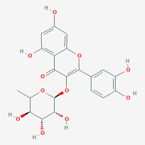2-(3,4-dihydroxyphenyl)-5,7-dihydroxy-3-[[(2S,3R,4R,5R)-3,4,5-trihydroxy-6-methyl-2-oxanyl]oxy]-1-benzopyran-4-one