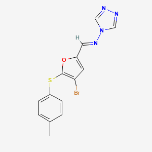 N-[(E)-{4-bromo-5-[(4-methylphenyl)sulfanyl]furan-2-yl}methylidene]-4H-1,2,4-triazol-4-amine