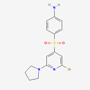 4-(2-Bromo-6-pyrrolidin-1-ylpyridine-4-sulfonyl)phenylamine