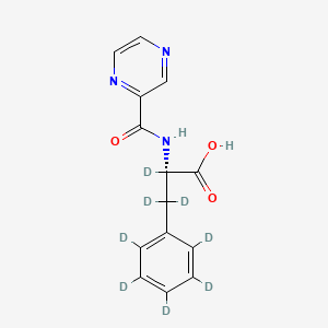 molecular formula C14H13N3O3 B12403048 N-Pyrazinylcarbonylphenylalanine-d8 