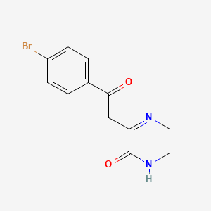 molecular formula C12H11BrN2O2 B1240306 5-[2-(4-bromophenyl)-2-oxoethyl]-2,3-dihydro-1H-pyrazin-6-one 