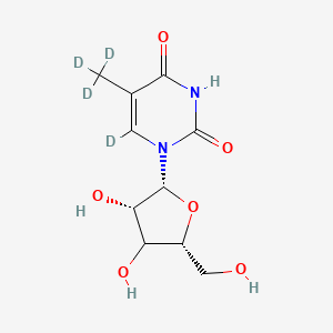 molecular formula C10H14N2O6 B12403167 6-deuterio-1-[(2R,3S,5R)-3,4-dihydroxy-5-(hydroxymethyl)oxolan-2-yl]-5-(trideuteriomethyl)pyrimidine-2,4-dione 