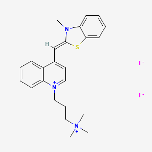 molecular formula C24H29I2N3S B12403226 3-Methyl-2-([1-[3-(trimethylammonio)propyl]-4(1H)-quinolinylidene]methyl)-1,3-benzothiazol-3-ium diiodide 