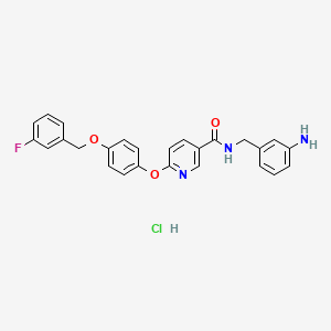 molecular formula C26H23ClFN3O3 B12403365 N-[(3-aminophenyl)methyl]-6-[4-[(3-fluorophenyl)methoxy]phenoxy]pyridine-3-carboxamide;hydrochloride 