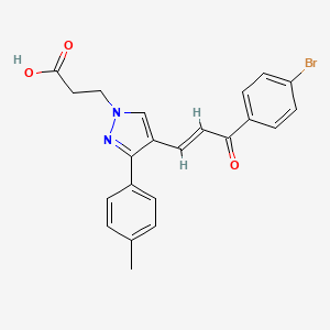 3-[4-[(E)-3-(4-bromophenyl)-3-oxoprop-1-enyl]-3-(4-methylphenyl)pyrazol-1-yl]propanoic acid