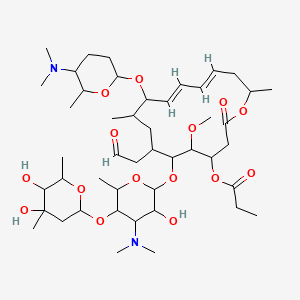 molecular formula C46H78N2O15 B1240362 Leucomycin V, 9-O-[(2R,5S,6R)-5-(dimethylamino)tetrahydro-6-methyl-2H-pyran-2-yl]-, 3-propanoate 