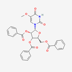 molecular formula C31H26N2O10 B12403684 [(2R,4S,5R)-3,4-dibenzoyloxy-5-(5-methoxy-2,4-dioxopyrimidin-1-yl)oxolan-2-yl]methyl benzoate 