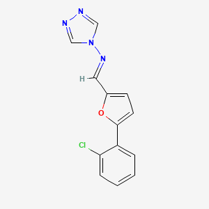 molecular formula C13H9ClN4O B1240385 (E)-1-[5-(2-chlorophenyl)furan-2-yl]-N-(1,2,4-triazol-4-yl)methanimine 