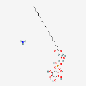 molecular formula C28H58NO12P B12403867 azane;[(2R)-1,1,2,3,3-pentadeuterio-2-hydroxy-3-[hydroxy-[(2R,3R,5S,6R)-2,3,4,5,6-pentahydroxycyclohexyl]oxyphosphoryl]oxypropyl] nonadecanoate 