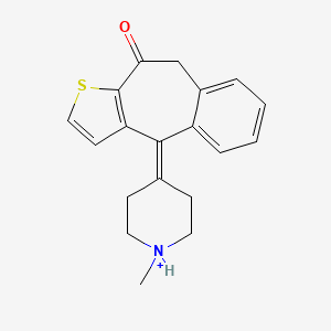 molecular formula C19H20NOS+ B1240397 1-methyl-4-(10-oxo-9,10-dihydro-4H-benzo[4,5]cyclohepta[1,2-b]thiophen-4-ylidene)piperidinium 
