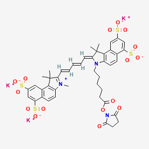 molecular formula C44H42K3N3O16S4 B12404174 Sulfo-Cyanine5.5 NHS ester (tripotassium) 