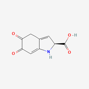 molecular formula C9H7NO4 B1240421 (2S)-5,6-dioxo-2,4-dihydro-1H-indole-2-carboxylic acid CAS No. 89762-39-0