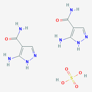 molecular formula C8H14N8O6S B124043 3-Amino-4-pyrazolecarboxamide hemisulfate CAS No. 27511-79-1