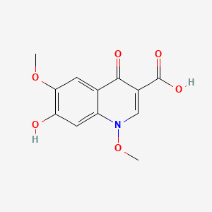 molecular formula C12H11NO6 B1240432 1,4-Dihydro-1,6-dimethoxy-7-hydroxy-4-oxoquinoline-3-carboxylic acid CAS No. 70393-86-1