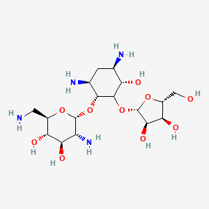 (2R,3S,4R,5R,6R)-5-amino-2-(aminomethyl)-6-[(1R,3S,4R,6S)-4,6-diamino-2-[(2S,3R,4S,5R)-3,4-dihydroxy-5-(hydroxymethyl)oxolan-2-yl]oxy-3-hydroxycyclohexyl]oxyoxane-3,4-diol