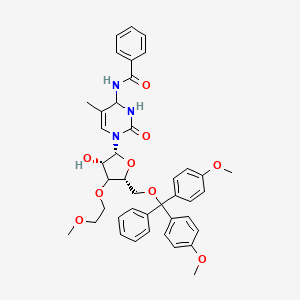molecular formula C41H45N3O9 B12404376 N-[3-[(2R,3S,5R)-5-[[bis(4-methoxyphenyl)-phenylmethoxy]methyl]-3-hydroxy-4-(2-methoxyethoxy)oxolan-2-yl]-5-methyl-2-oxo-1,6-dihydropyrimidin-6-yl]benzamide 