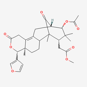 methyl 2-[(5R,6R,13S,14S,16S)-14-acetyloxy-6-(furan-3-yl)-1,5,15,15-tetramethyl-8,17-dioxo-7-oxatetracyclo[11.3.1.02,11.05,10]heptadec-10-en-16-yl]acetate
