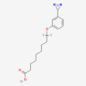 molecular formula C16H22N2O3 B1240471 omega-(Diazirinophenoxy)nonanoic acid CAS No. 85045-34-7