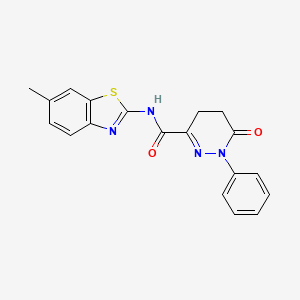 molecular formula C19H16N4O2S B1240477 N-(6-methyl-1,3-benzothiazol-2-yl)-6-oxo-1-phenyl-4,5-dihydropyridazine-3-carboxamide 