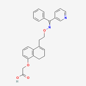 molecular formula C26H24N2O4 B1240489 2-[[5-[2-[[phenyl(pyridin-3-yl)methylidene]amino]oxyethyl]-7,8-dihydronaphthalen-1-yl]oxy]acetic acid 
