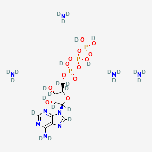 molecular formula C10H28N9O13P3 B12405084 Adenosine 5'-Triphosphaye (ATP)-d16, ammonium salt-d12(1:4) 