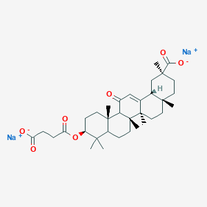 molecular formula C34H48Na2O7 B1240516 disodium;(2S,4aS,6aS,6bR,10S,12aS,14bR)-10-(3-carboxylatopropanoyloxy)-2,4a,6a,6b,9,9,12a-heptamethyl-13-oxo-3,4,5,6,6a,7,8,8a,10,11,12,14b-dodecahydro-1H-picene-2-carboxylate 