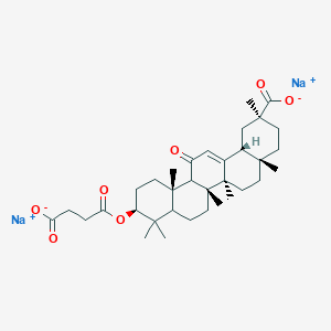 molecular formula C34H48Na2O7 B1240516 二钠;(2S,4aS,6aS,6bR,10S,12aS,14bR)-10-(3-羧基丙酰氧基)-2,4a,6a,6b,9,9,12a-七甲基-13-氧代-3,4,5,6,6a,7,8,8a,10,11,12,14b-十二氢-1H-苊-2-羧酸盐 