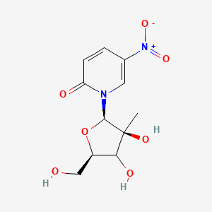 molecular formula C11H14N2O7 B12405188 1-(2-C-|A-Methyl-|A-D-ribofuranosyl)-5-nitropyridine-2(1H)-one 
