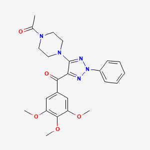 molecular formula C24H27N5O5 B12405200 1-[4-[2-Phenyl-5-(3,4,5-trimethoxybenzoyl)triazol-4-yl]piperazin-1-yl]ethanone 