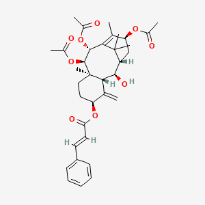 molecular formula C35H44O9 B12405258 [(1S,2R,3R,5S,8R,9R,10R,13S)-9,10,13-triacetyloxy-2-hydroxy-8,12,15,15-tetramethyl-4-methylidene-5-tricyclo[9.3.1.03,8]pentadec-11-enyl] (E)-3-phenylprop-2-enoate 