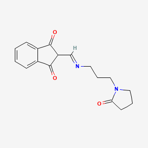 molecular formula C17H18N2O3 B1240528 2-[3-(2-Oxo-1-pyrrolidinyl)propyliminomethyl]indene-1,3-dione 