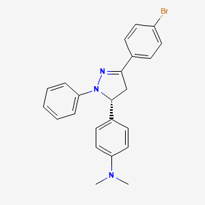 molecular formula C23H22BrN3 B1240536 3-(4-Bromophenyl)-5-(4-dimethylaminophenyl)-1-phenyl-2-pyrazoline 