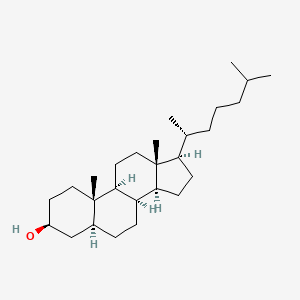 molecular formula C27H48O B1240540 (3S,5S,8S,9S,10S,13R,14S,17R)-10,13-dimethyl-17-[(2R)-6-methylheptan-2-yl]-2,3,4,5,6,7,8,9,11,12,14,15,16,17-tetradecahydro-1H-cyclopenta[a]phenanthren-3-ol 