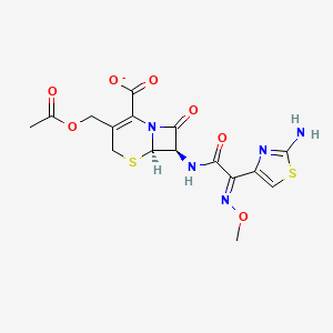 molecular formula C16H16N5O7S2- B1240544 Cefotaxime(1-) 
