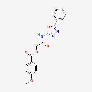 4-Methoxybenzoic acid [2-oxo-2-[(5-phenyl-1,3,4-oxadiazol-2-yl)amino]ethyl] ester