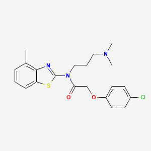 2-(4-chlorophenoxy)-N-[3-(dimethylamino)propyl]-N-(4-methyl-1,3-benzothiazol-2-yl)acetamide