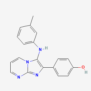 4-[3-(3-Methylanilino)-2-imidazo[1,2-a]pyrimidinyl]phenol