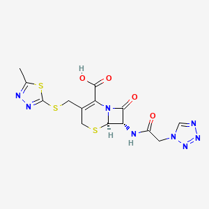 (6R,7S)-3-[[(5-methyl-1,3,4-thiadiazol-2-yl)thio]methyl]-8-oxo-7-[[1-oxo-2-(1-tetrazolyl)ethyl]amino]-5-thia-1-azabicyclo[4.2.0]oct-2-ene-2-carboxylic acid